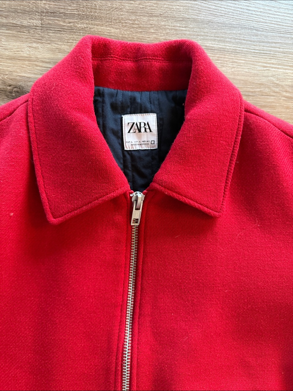 ZARA Red Zip Jacket - Like New!
